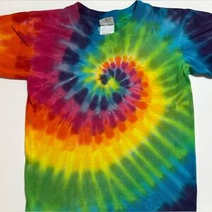 T-Shirt Short Sleeve Tie Dye Unisex Youth Small 100% Cotton